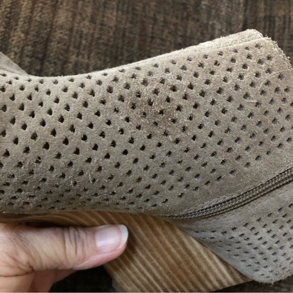 Lucky Brand Jabilo Perforated Suede Wedge Booties - Picture 11 of 11